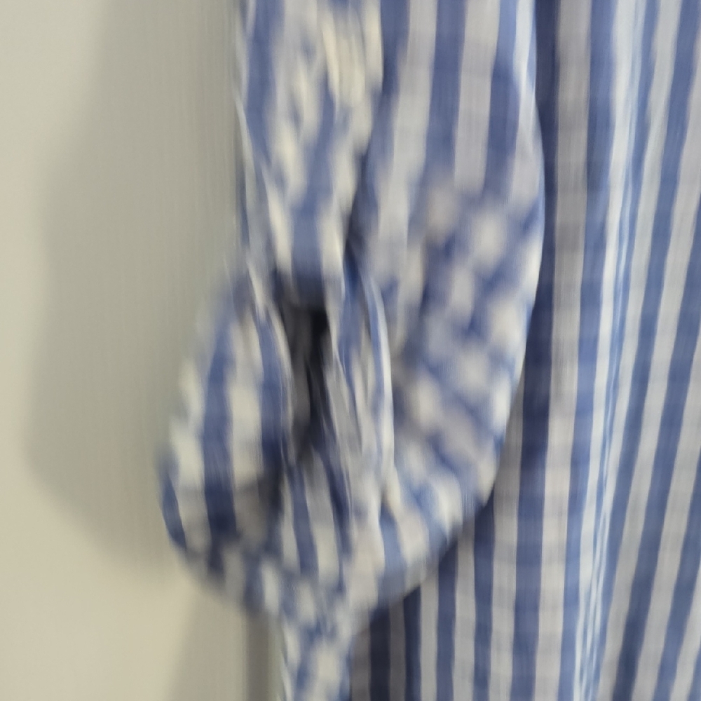 Chico's Blue and White Plaid Shirt - Picture 5 of 6